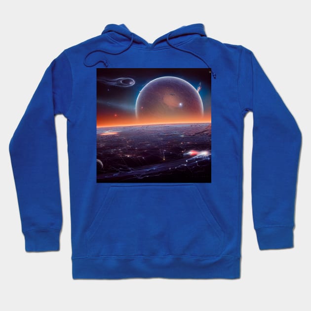 Interplanetary Spaceport Hoodie by Grassroots Green